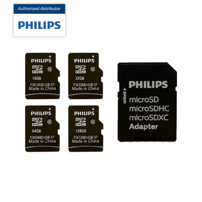 필립스 micro SD카드 Class 10 어답터, 128GB, 1개