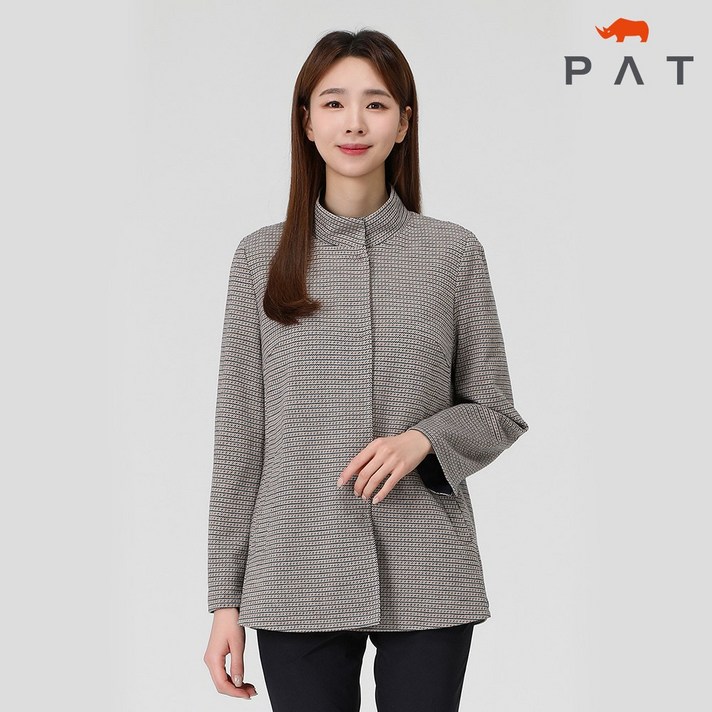 PAT 여성잔체크 밴드넥 숏 자켓1I21201