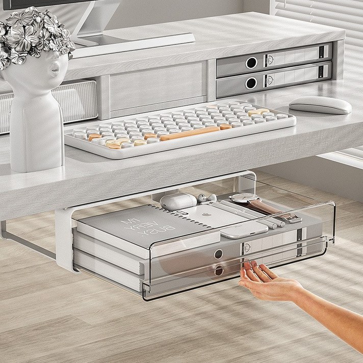 콜콜러브 책상 밑 숨겨진 공간 활용 부착식 히든 서랍 중형 대형