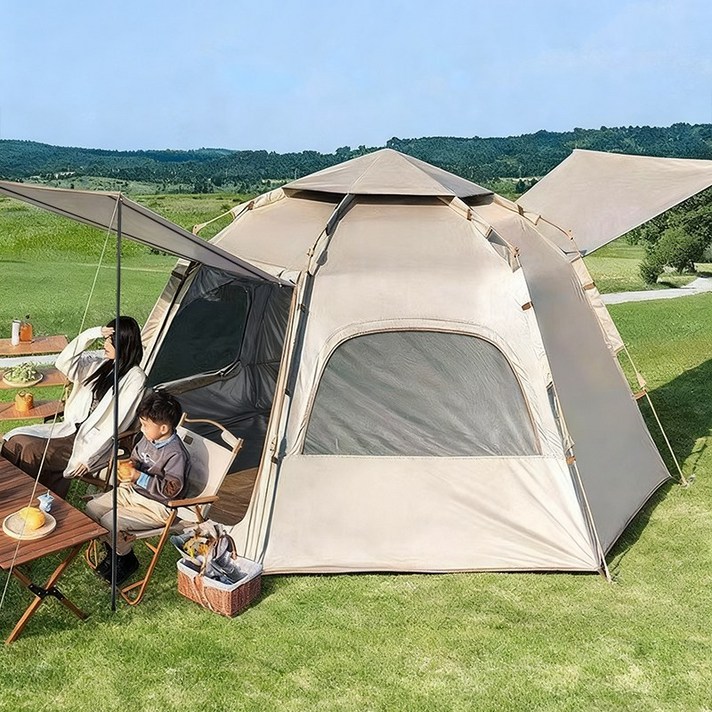 캠핑텐트 쌍문창 육각형 원터치텐트 방습 매트수납팩 증정