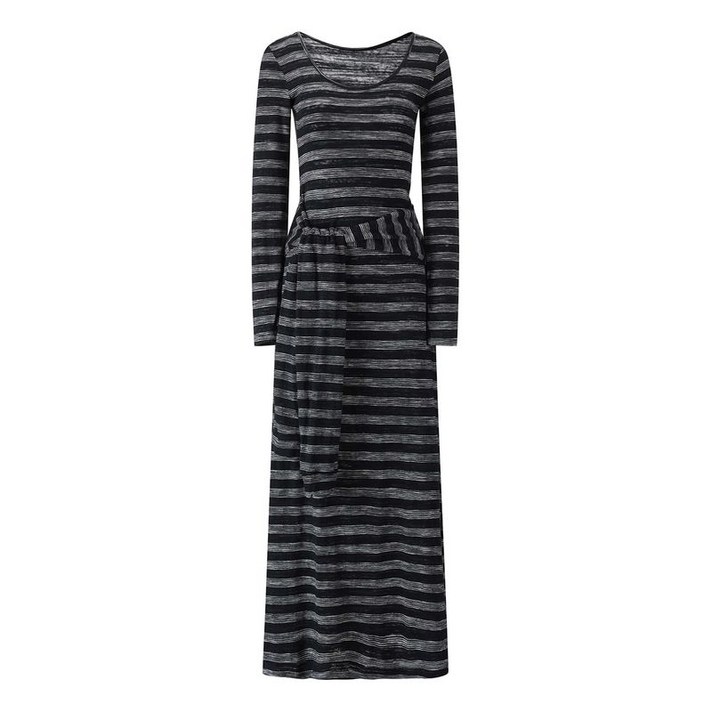 GGPX 슬림핏 스트라이프 끈 롱 원피스 GPCOW014D