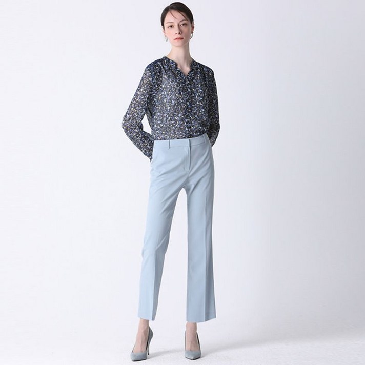 리스트 심플 솔리드 슬림 슬랙스