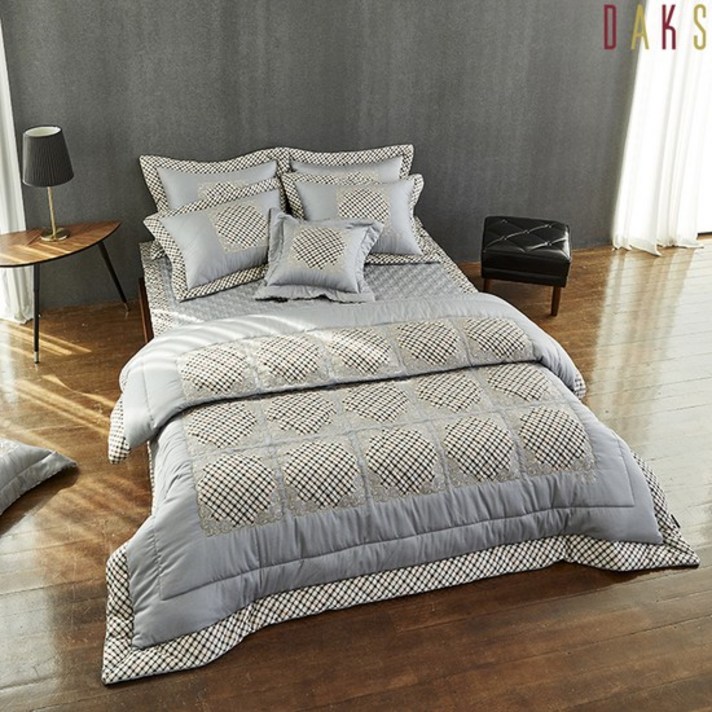 닥스침구모달 플리츠 그레이 이불커버 퀸