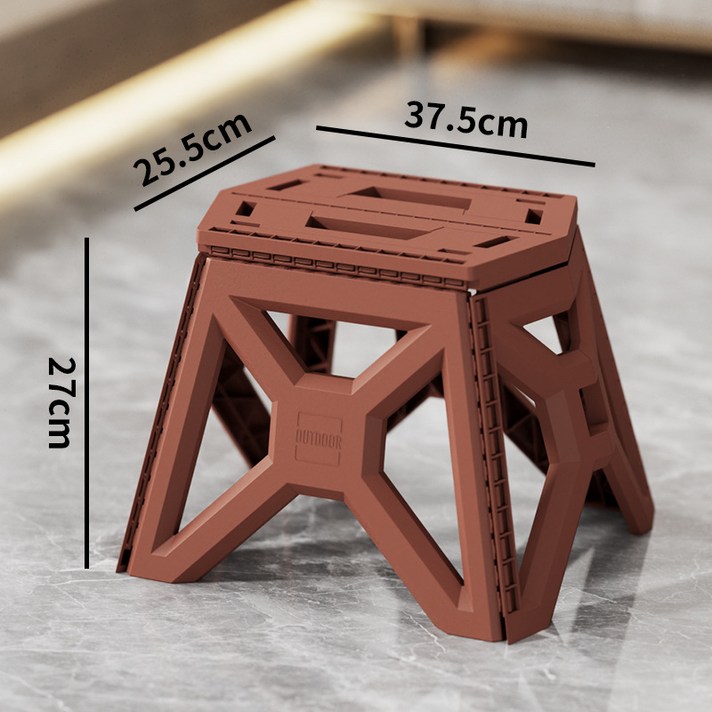 초간편 폴딩 다용도 접이식 스툴 캠핑의자 튼튼한 야외의자 워터저그, 2개, 레드