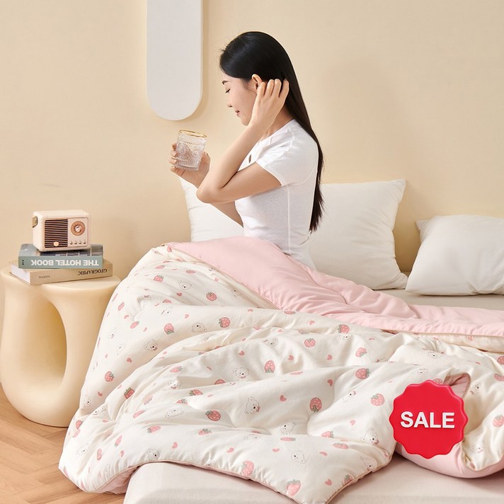 시즌오프특가 아이너프 부드러운 사계절 베리베어 양면 차렵이불