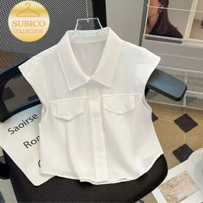 마이네임 이즈 가브리엘 제니 옷 정소민 블라우스 이나연 민소매 화이트 세미 크롭