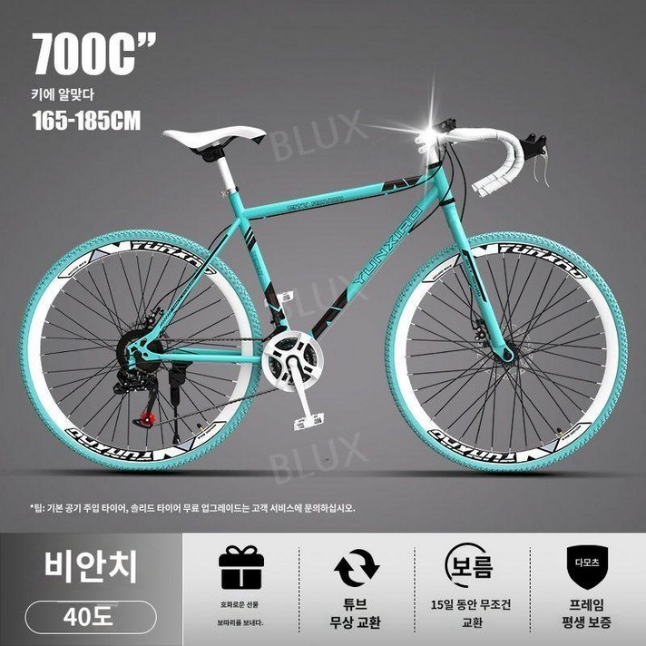 도로 자전거 경주 변속 솔리드 초경량 남녀 로드 바이크 입문용 성인용, 비앙키 24단 250