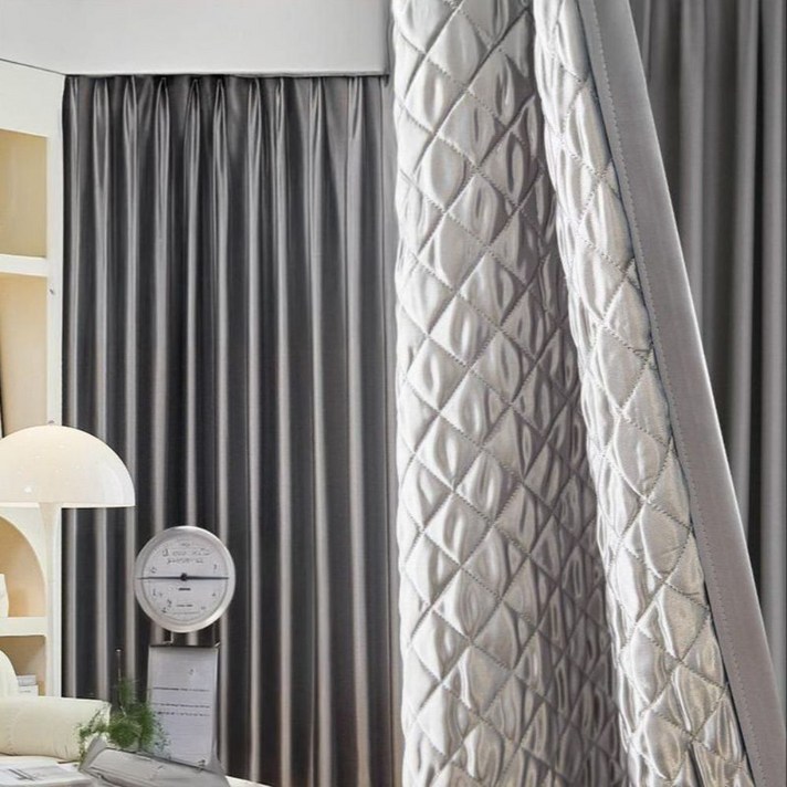 누빔방한커튼 방풍 패딩 따뜻한 거실 알러지케어 바람막이