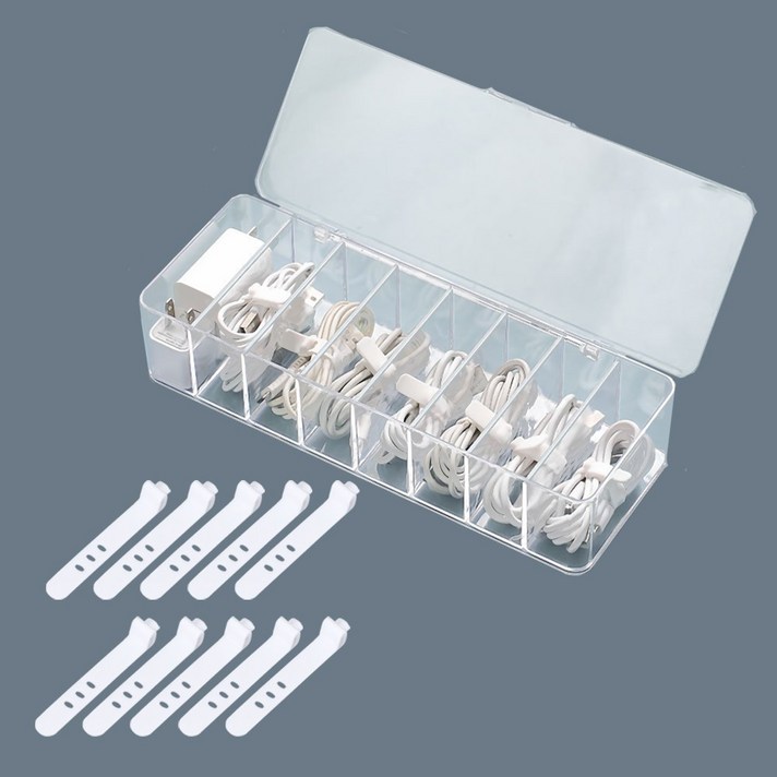다용도 아크릴 이어폰 USB 케이블 정리함 뚜껑 O 다용도 아크릴 이어폰 USB 케이블 정리함 뚜껑 O