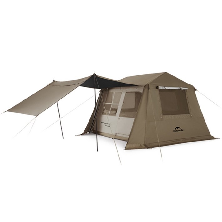 네이처하이크 빌리지 6.0 퀵오픈 텐트 자동 원터치 리빙쉘 쉘터 캐빈형, 브라운, 색상브라운