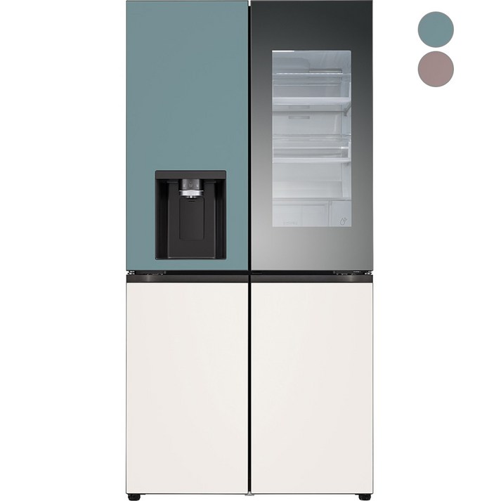 [색상선택형] LG전자 디오스 오브제컬렉션 얼음정수기냉장고 W824GKB472 글라스 방문설치 20240109