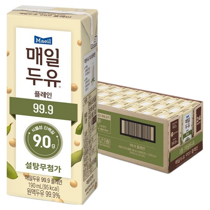 매일두유 99.9 플레인, 190ml, 24개
