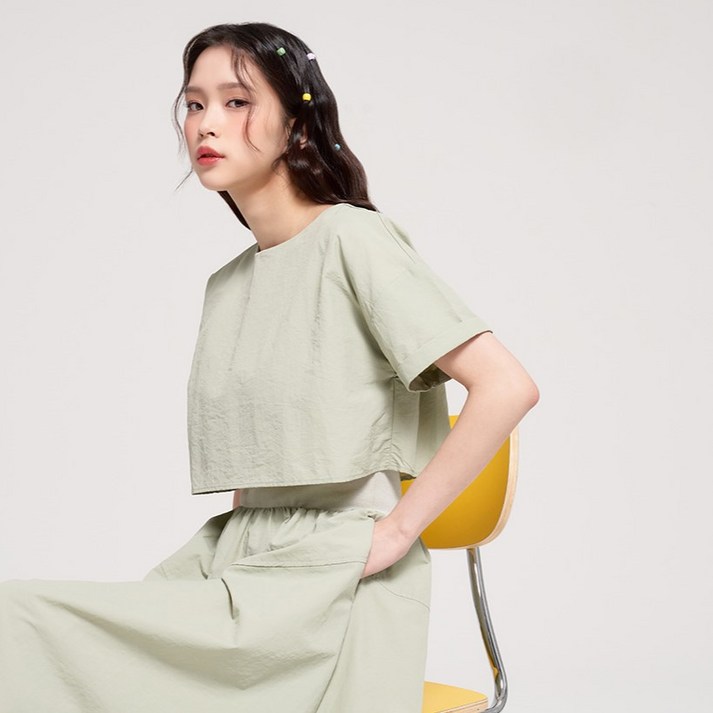 랩 허리 밴딩 투인원 원피스 AQ2WOM80