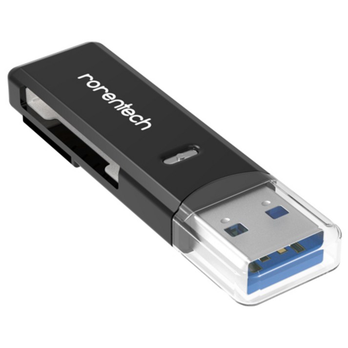 로랜텍 USB 3.0 블랙박스 SD카드 멀티 카드 리더기, 블랙 20230719