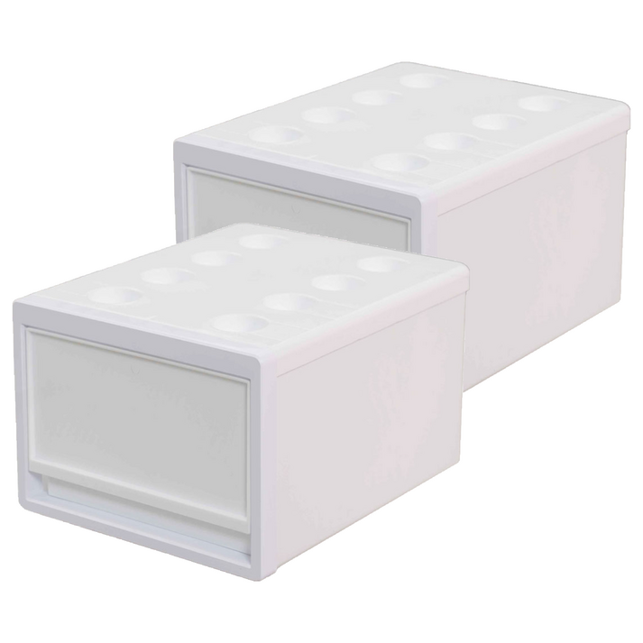 틈새 블럭 스택킹 서랍장, 화이트, 2개