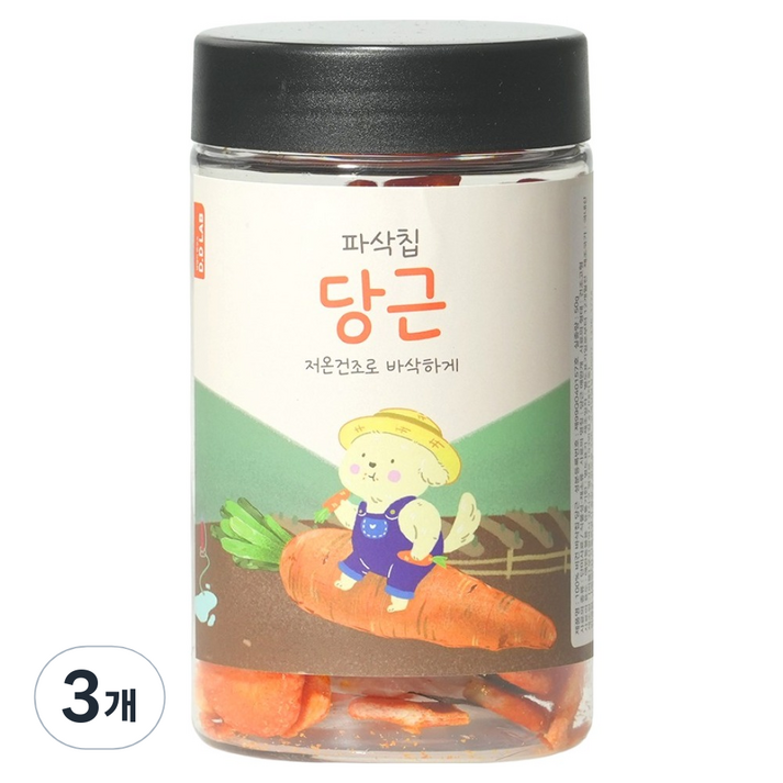 댕댕이연구소 강아지 디디랩 파삭칩 저온건조 과일 채소 간식, 당근, 50g, 3개