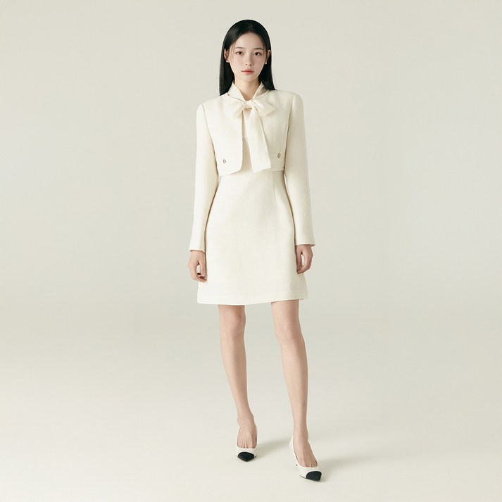로엠 자켓형 트위드 미니 원피스
