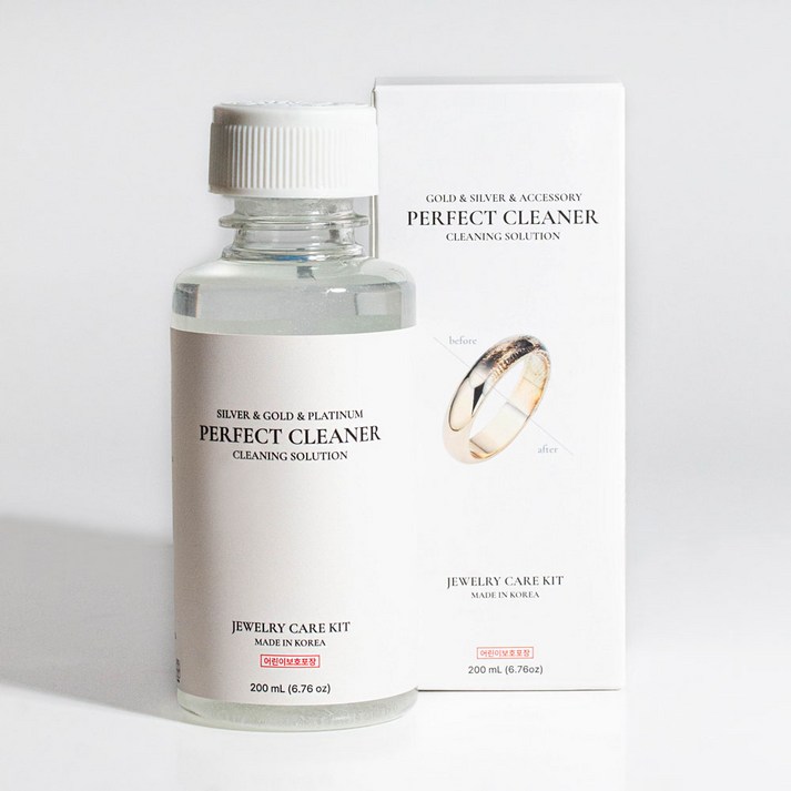 솔앤솔 올인원 금 은 퍼펙트 클리너 200ml  핀셋  폴리싱천 세트