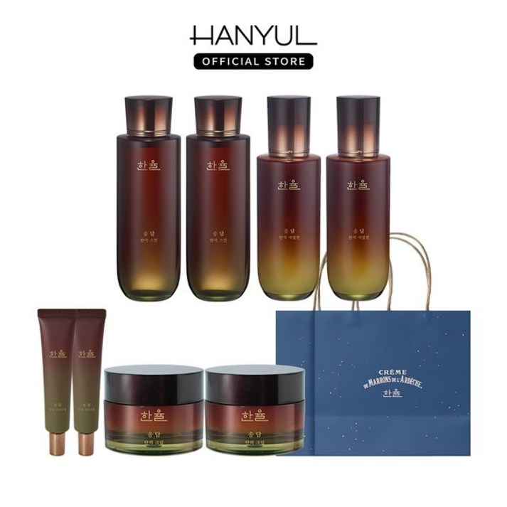 한율 송담 탄력 스킨 150ml + 에멀젼 125ml 더블 구성