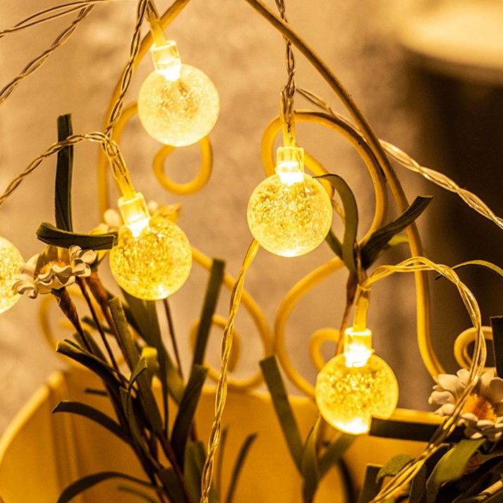 카마모 LED 버블 앵두전구 캠핑 알전구 줄조명 크리스마스 벽트리 3m 6m 10m 건전지 타입