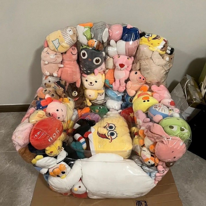 미누네 투명 인형보관함 쇼파 의자 인테리어 수납함