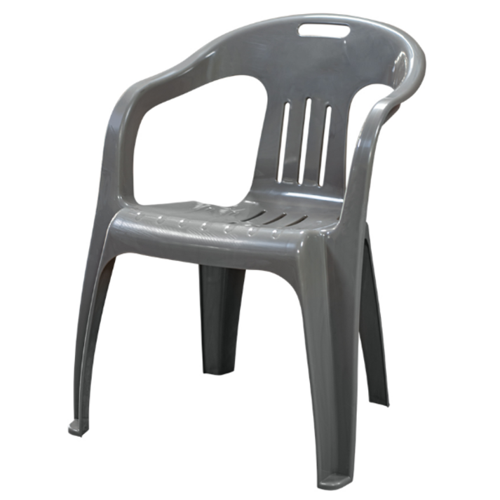 국산 카니발 의자 회색 등받이 팔걸이 플라스틱 편의점 포장마차 행사 포차 테라스 학교 야외