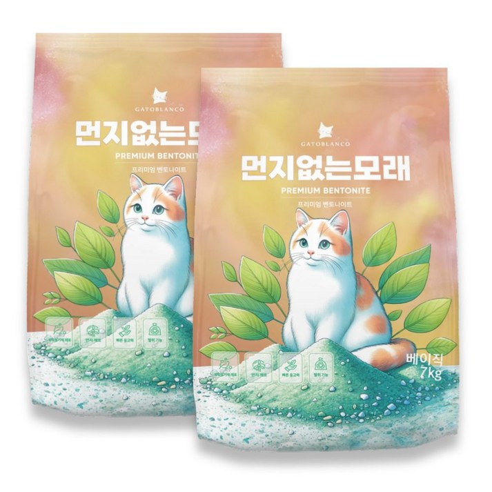 고양이 벤토나이트 먼지없는 모래 베이직, 7kg, 2개, 무향, 2개, 7kg