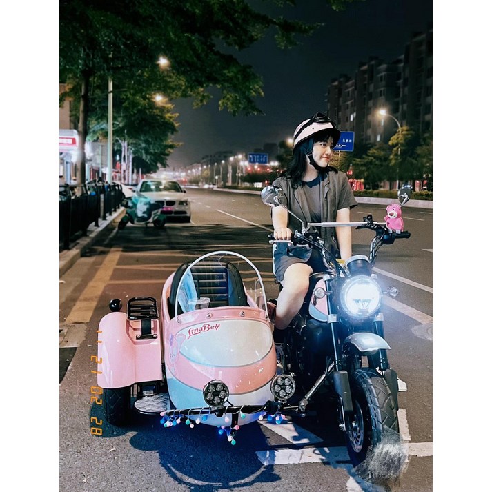 할리바이크프로 삼륜 안장 여성용 배달용 사이드카오토바이