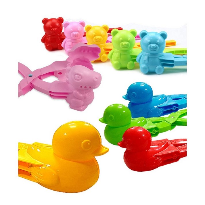 [set] 4종 스노우볼메이커 눈집게 눈오리집게세트 오리+곰돌이+공룡+눈사람 추가구성 가능 랜덤발송, 1개