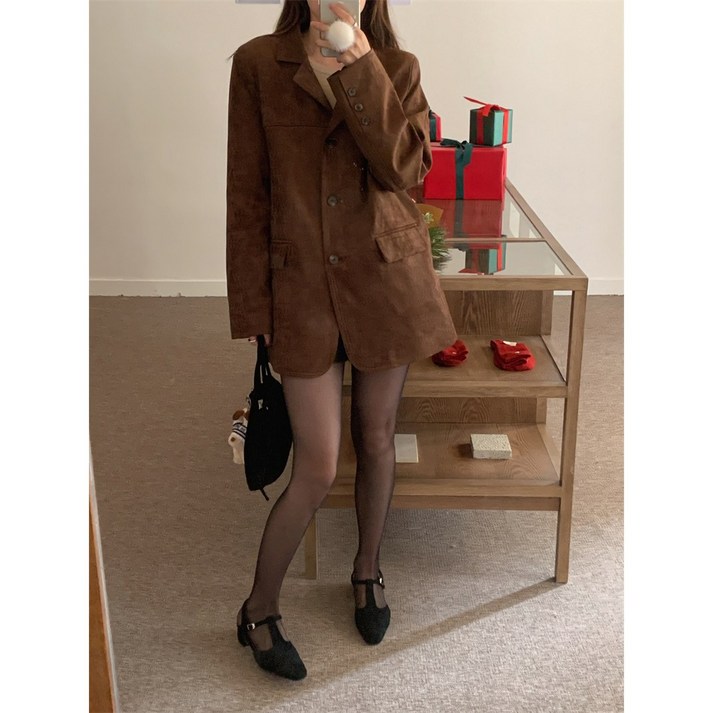 완스몰 미루 스웨이드 오버핏 자켓  jk29458