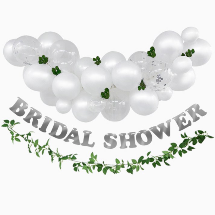 브라이덜 샤워 화이트 풍선 가랜드 세트 홈 파티 용품 장식 소품, BRIDAL SHOWER 가랜드 화이트 벌룬 세트 브라이덜 샤워 화이트 풍선 가랜드 세트 홈 파티 용품 장식 소품, BRIDAL SHOWER 가랜드 화이트 벌룬 세트