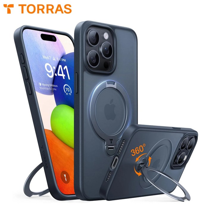 (공식) TORRAS 토라스 업그레이드 360도 Ostand 스핀 마그네틱 맥세이프 밀리터리 등급 충격 저항 핸드폰 케이스