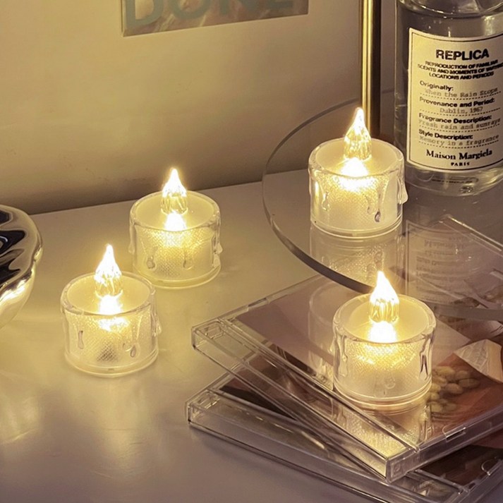 꼬마 멜팅 LED캔들 미니양초 진짜같은 촛불 모양 LED티라이트 5개 세트