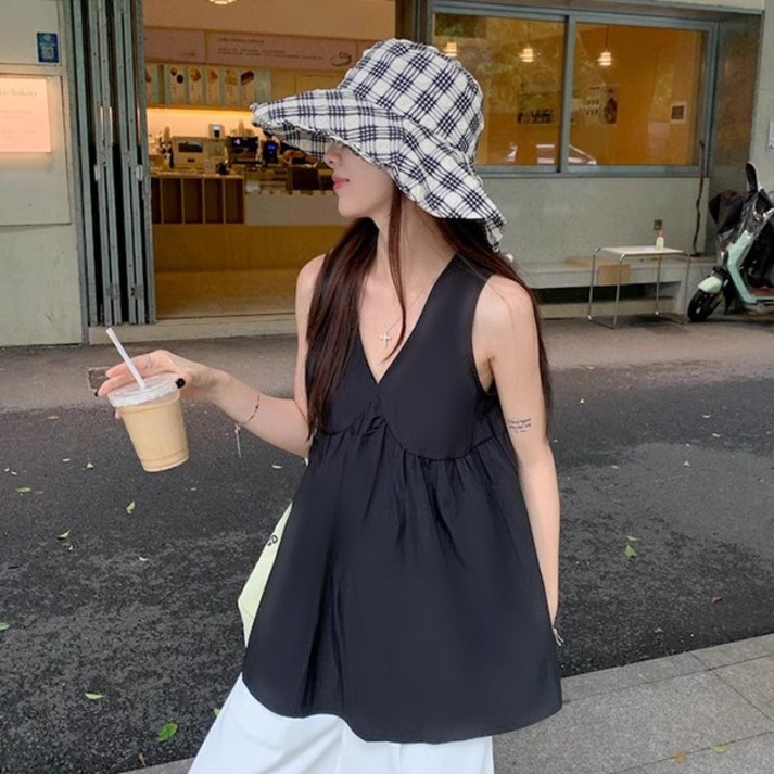 [자체제작] 톡시 브이넥 블라우스