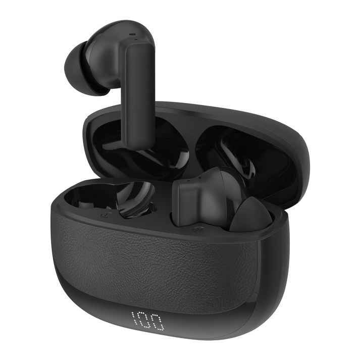 아이리버 IB-TX5 무선 블루투스 6.0 이어폰 ANC ENC 커널형 노이즈캔슬링 오토 페어링 LED 디스플레이, 블랙