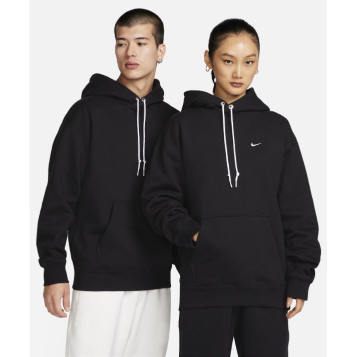 매장정품 나이키 NIKE 솔로 스우시 플리스 풀오버 후디 M 블랙화이트 DX1356010 126570