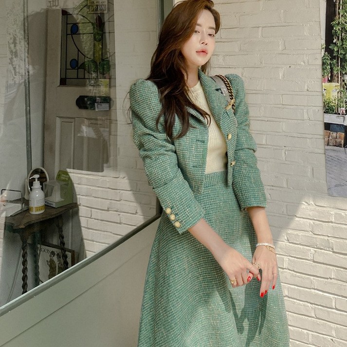 FANSYLI 여성 정장세트 봄가을 패션 코트 통근 투피스 71호