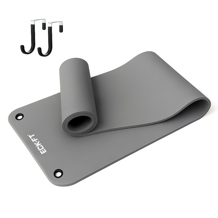 엑피트 벽걸이 요가매트 + 전용고리, 그레이, 1개