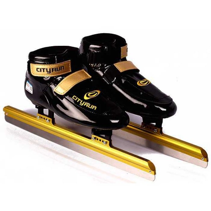 스케이팅 시티런스케이트 스피드스케이트화 쇼트트랙, 블랙골드 255mm