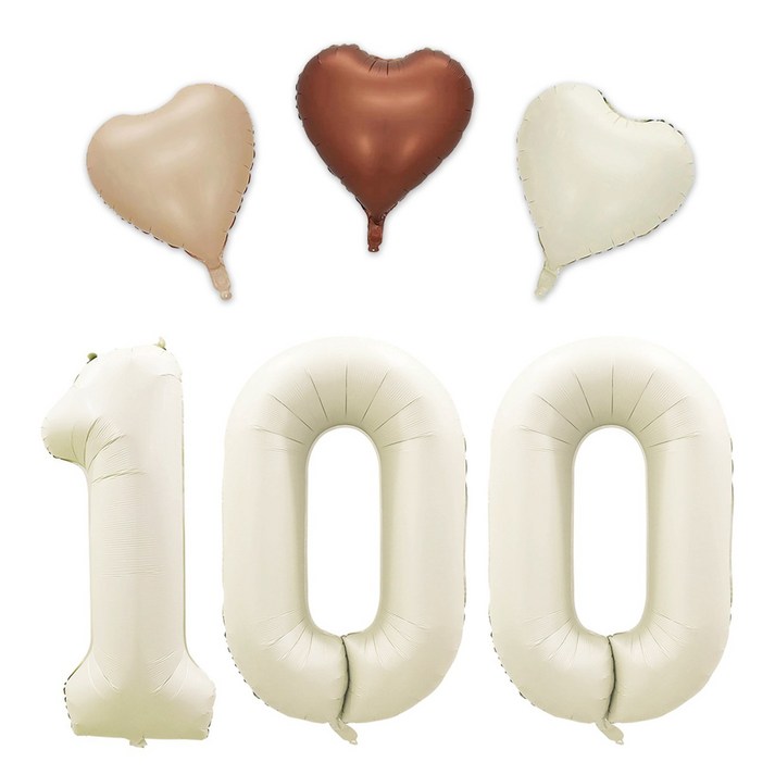 해피쏘굿 40인치 대형 크림숫자100900일하트풍선세트 해피쏘굿 40인치 대형 크림숫자100900일하트풍선세트