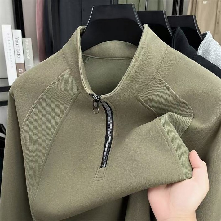 남성 가을 겨울 디자인 지퍼넥 캐주얼 맨투맨 긴팔 상의