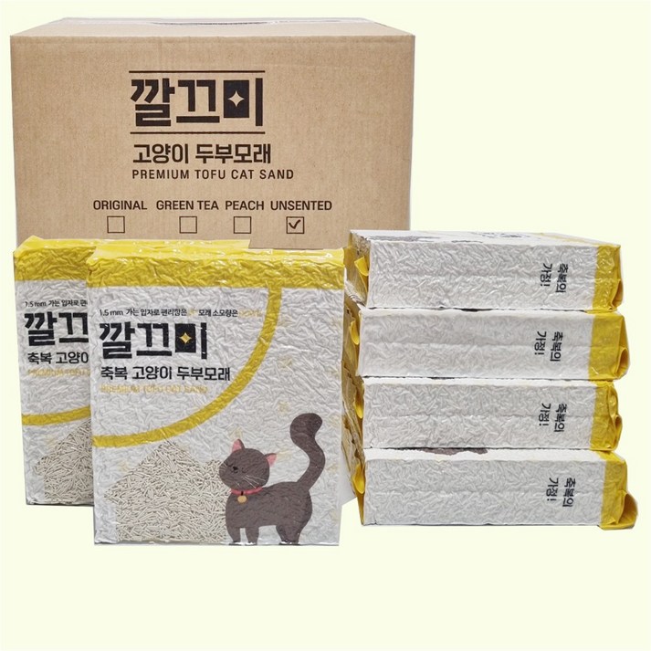 고양이두부모래 두부모래 고양이모래 8L 1.5mm 극세사입자 고운입자