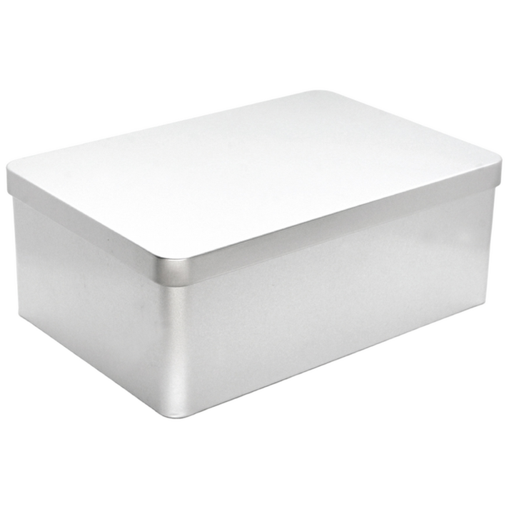 사각 S035 은색/흰색 틴케이스,대형 틴케이스, 미니 틴케이스, 원형 틴케이스, 철필통, 원통, 정리함 케이스, 틴케이스 쿠키, 철제 케이스, 은색, 1개