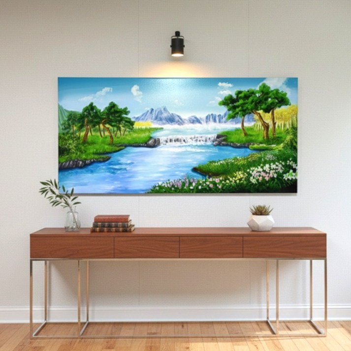 건강을가져오는 26년형 소나무그림 산수화 물 풍경화 인테리어액자