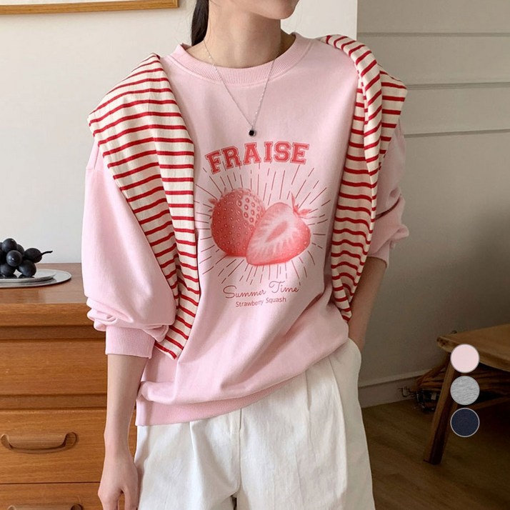 아피나르 그래픽 Fraise 스웻셔츠