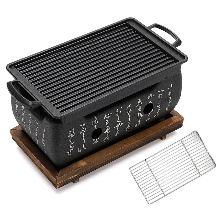 노뉴 프리미엄 직사각형 미니화로 NONEWMB2000 듀얼와이드, 24 x 13 x 1.5 cm, 1개