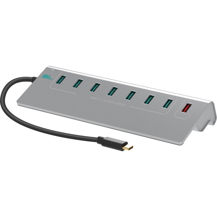 넥스트 USB3.2 C타입 GEN2 10G 7포트 유전원 USB허브  고속충전 1포트 세트 NEXT3372TC10G