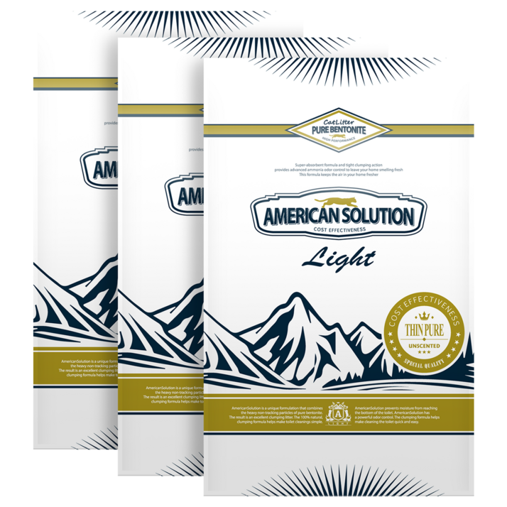 아메리칸솔루션 라이트 씬퓨어 고양이 모래, 6kg, 3개, 무향
