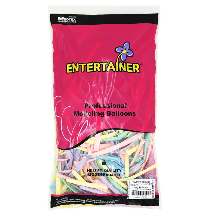 네오텍스 260N 요술풍선 100p, 파스텔매트혼합, 1개