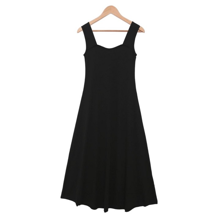 174 키큰여자 네픈 하트넥 플레어 롱 원피스